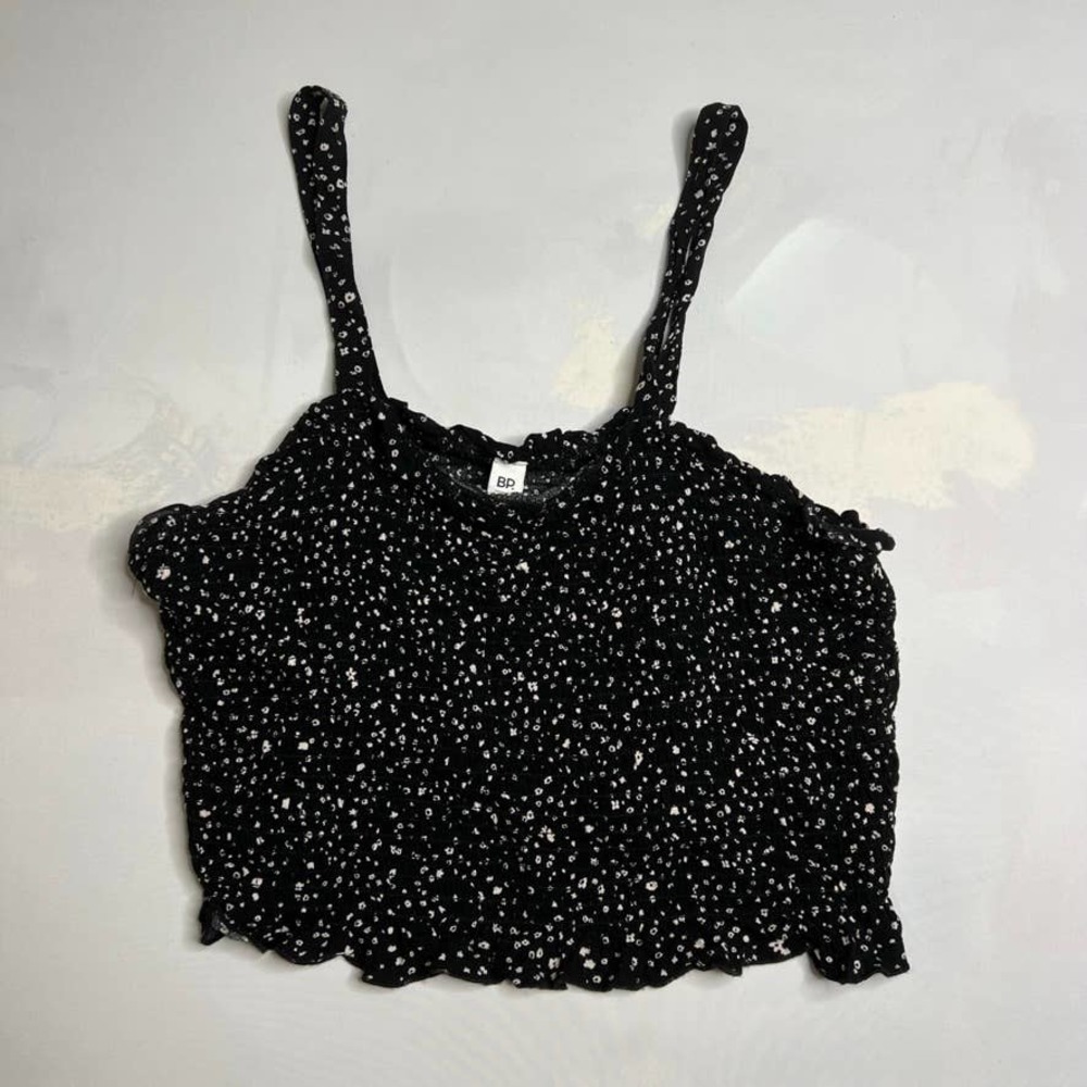 NWT BP Black Pink Terese Ditsy Floral Smock Tank Top Sz M